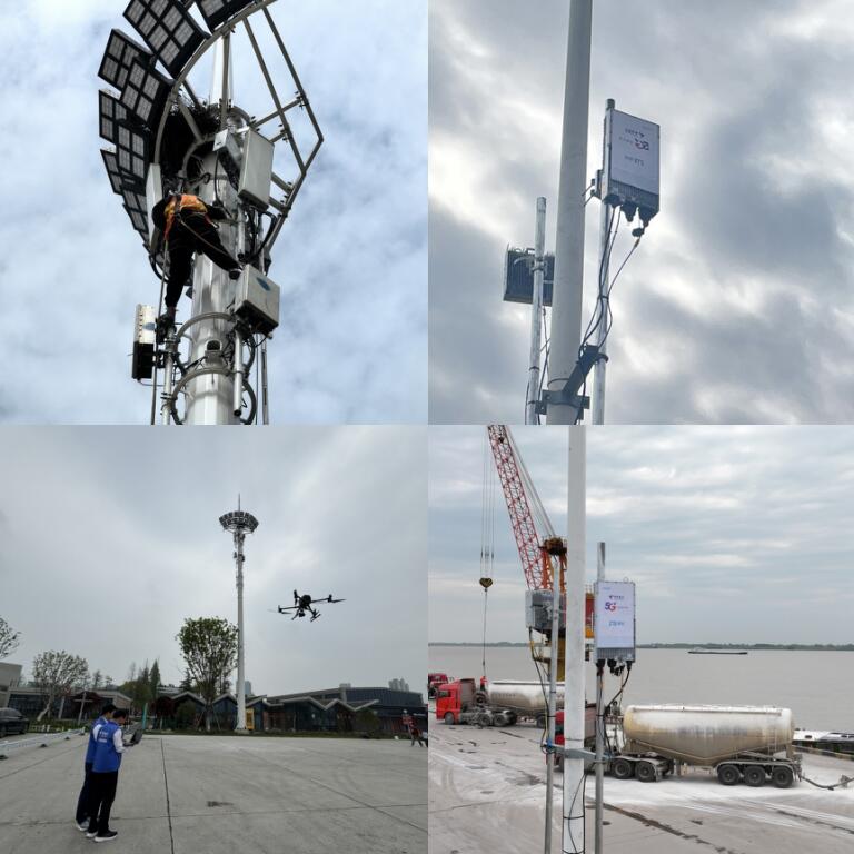 5G-A毫米波能力專網場景應用測試。中國電信安徽公司供圖